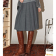 PENNYPENG 灰色百搭学院风miu系羊毛百褶半裙 春秋新款 时尚 自定义