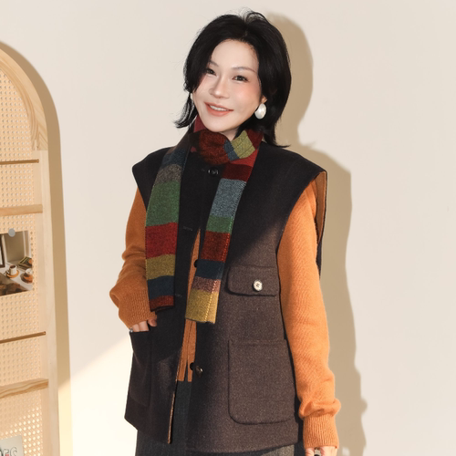 优雅时尚百搭圆领羊绒羊毛马甲