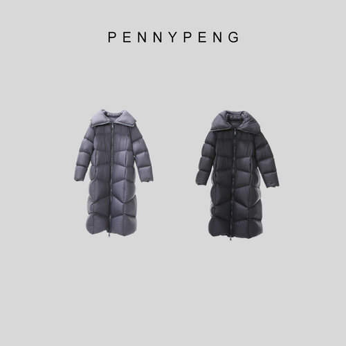 暖意绵绵长款连帽95白鹅绒羽绒服