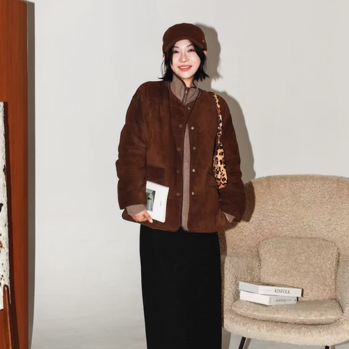 90绒复古牛皮鹅绒服保暖外套