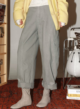 PENNYPENG自由行 复古高级感宽松保暖舒适抓绒通勤百搭休闲工装裤