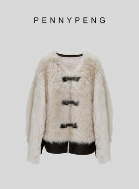 PENNYPENG 富家千金 意大利托斯卡纳皮毛一体皮草外套 DF12160