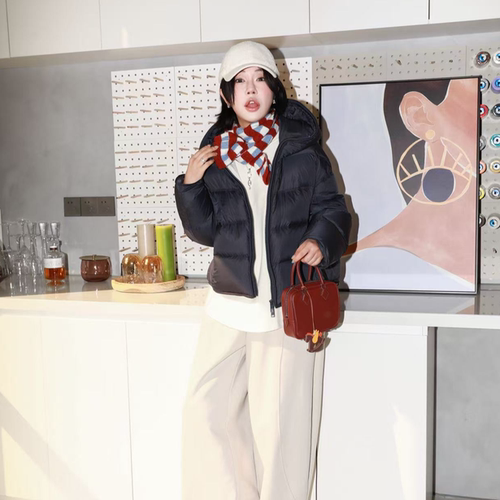 90绒秋冬穿搭连帽鹅绒服洋气外套