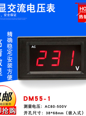 DL85-20两线交流电压表数显220v小型高精度电压表AC80-500V仪表
