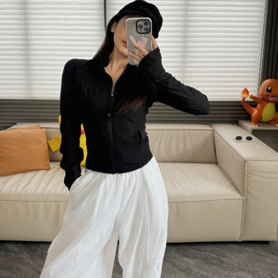 Lulu同款女士瑜伽螺纹外套