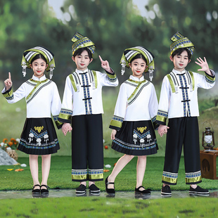 女童苗族服装新款三月三民族服装贵州黔东南苗族舞蹈服饰演出服