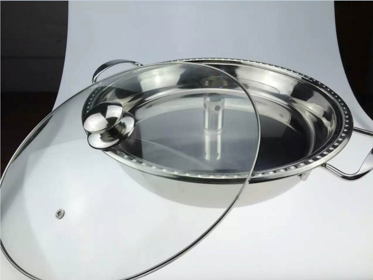 加厚不锈钢鱼头蒸汽锅海鲜原味蒸锅电磁炉通用蒸汽火锅酒店餐具