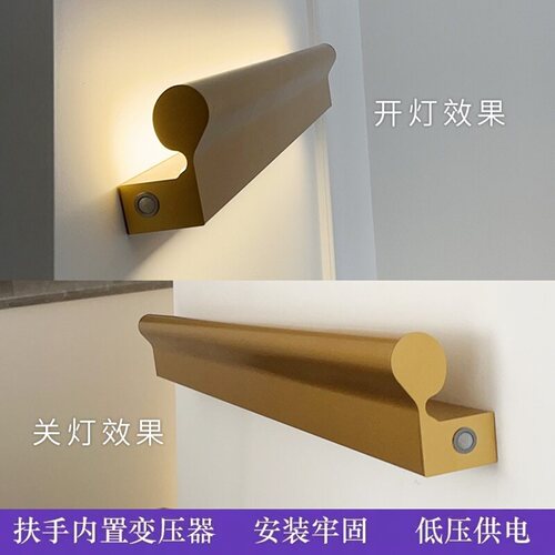 极简别墅酒店楼梯发光扶手