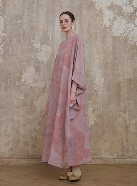 新中式极简小众显瘦袍子Y67佛系宽松气质超长文艺复古长袖连衣裙