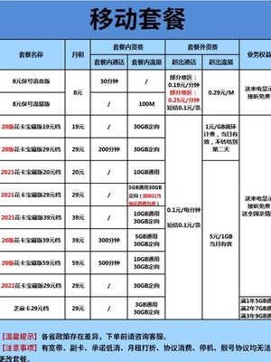 移动8元套餐更改保号老用户办理不换号转网套餐修改低资费