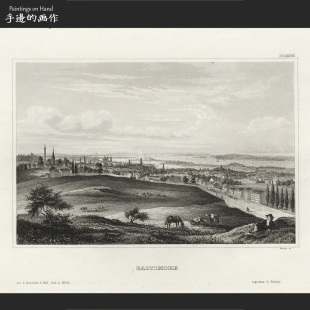 德国1881年原版雕刻铜版画老物件/MEYER'S UNIVERSUM/巴尔的摩