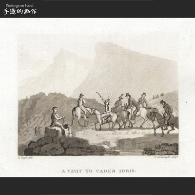 英国1814年古董金属蚀刻版画