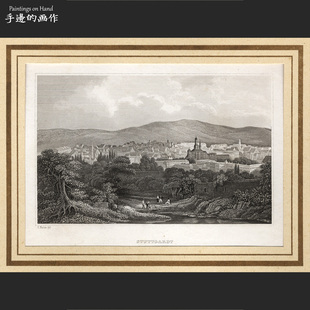 德国1850年代古董雕版铜版钢版画/MEYER'S UNIVERSUM/斯图加特