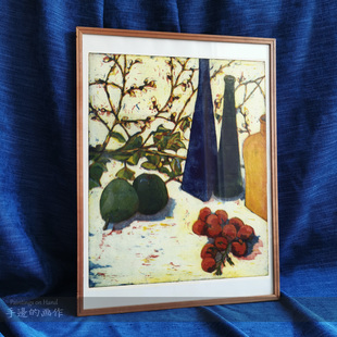 巨幅原创原作雕刻版金属蚀刻铜版画 珍稀多套色画家创作 静物水果
