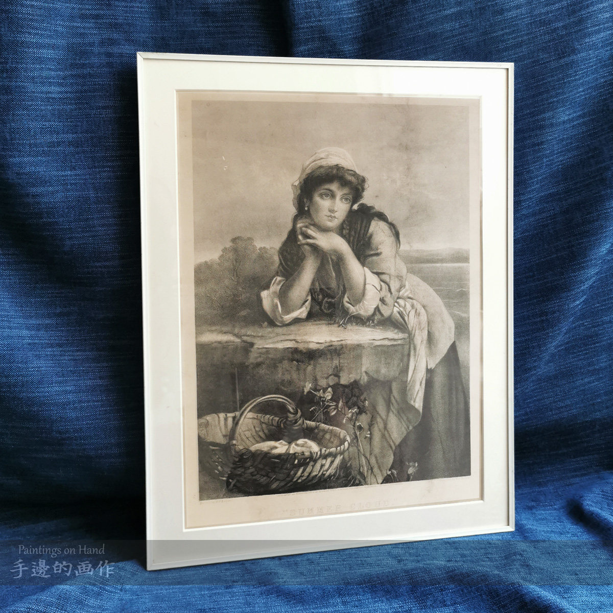 英国1898年古董巨幅雕刻版蚀刻铜版画 珍稀罕见装饰框画收藏 人物