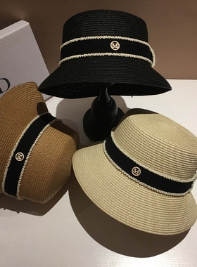 新款夏天水桶帽子女日系百搭遮阳盆帽渔夫帽防晒草帽可折叠时尚潮