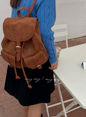 cosy zing 包包女2025韩系慵懒风书包美拉德大容量通勤双肩背包