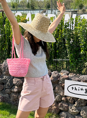cosy zing 女包夏季新款手提包草编织包海边度假单肩包沙滩腋下包