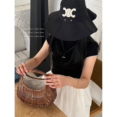 cosy zing夏季女包海边沙滩度假藤编包手提草编包复古菜篮子