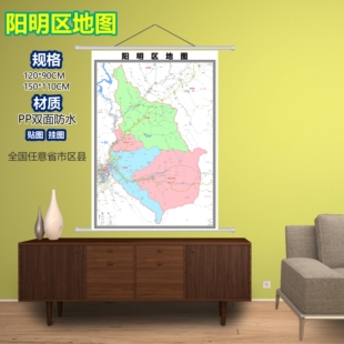 阳明区区域村庄交通道路乡镇分布地域磁性办公室挂图