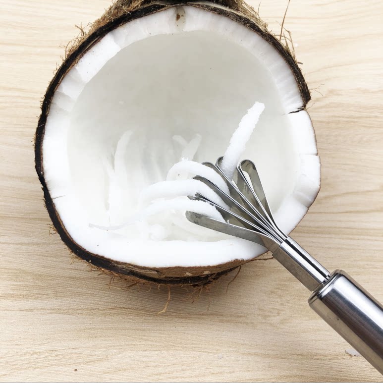 椰子取肉器不锈钢刮椰丝挖椰肉工具刨椰丝椰蓉刨刀快速刮椰丝神器