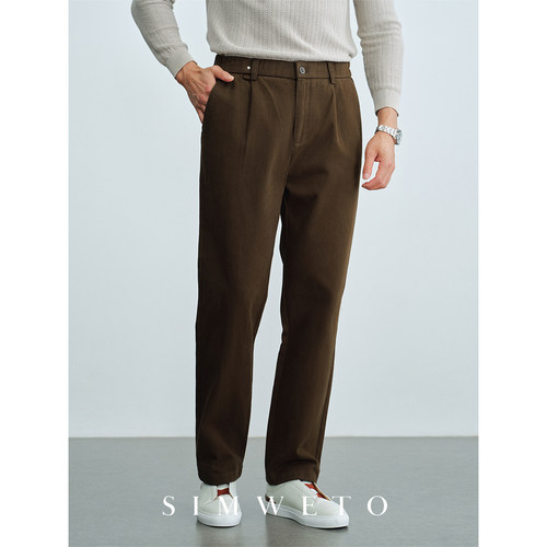 纯棉亲肤斜纹肌理休闲裤