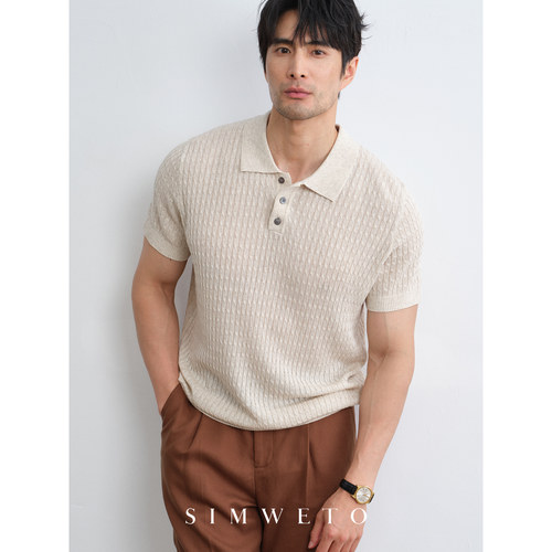 天丝亚麻男士短袖polo