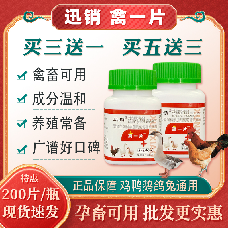 批发迅销禽一片兽用鸡鸭鹅鸽兔200片/瓶广谱通用品质保证正品正宗