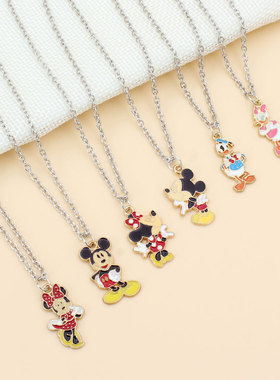 草莓熊米奇卡通动漫儿童项链小清新情侣吊坠项饰女学生童装配饰品