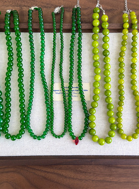 夏日清凉感新中式绿色串珠项链女轻奢时尚气质锁骨链2025年新款女