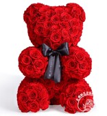 天天爱你 奢华定制进口花材全国速递 定制款 365朵永生玫瑰熊
