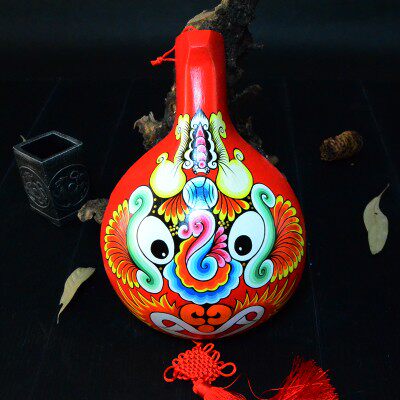 纯手工绘画京剧社火马勺脸谱面具装饰挂件中国风小礼品送老外民俗 - 封面