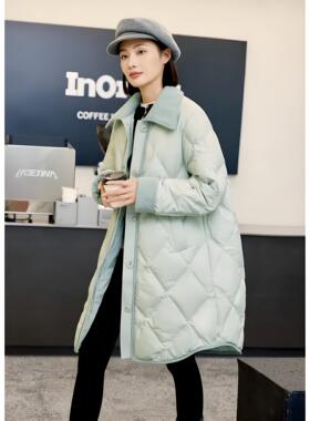 【羽绒翻新加工定制】羽绒服九成品女中长款面包服宽松轻薄半成品