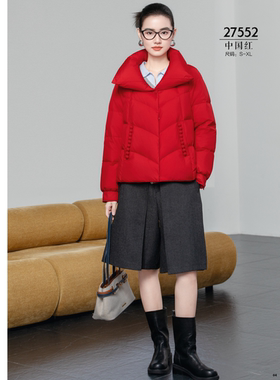 羽绒翻新加工定制羽绒服九成品时尚女短款面包服宽松加厚半成品