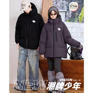 【翻新加工定制】情侣面包羽绒服男女短款户外大格子加厚半成品