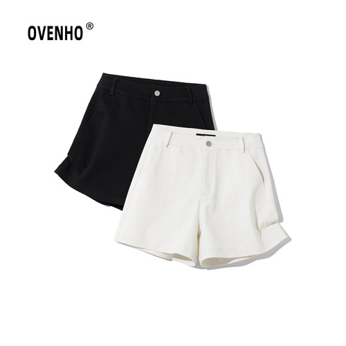 OVENHO文厚 钧天浩荡简约百搭老钱风显瘦弹力短裤