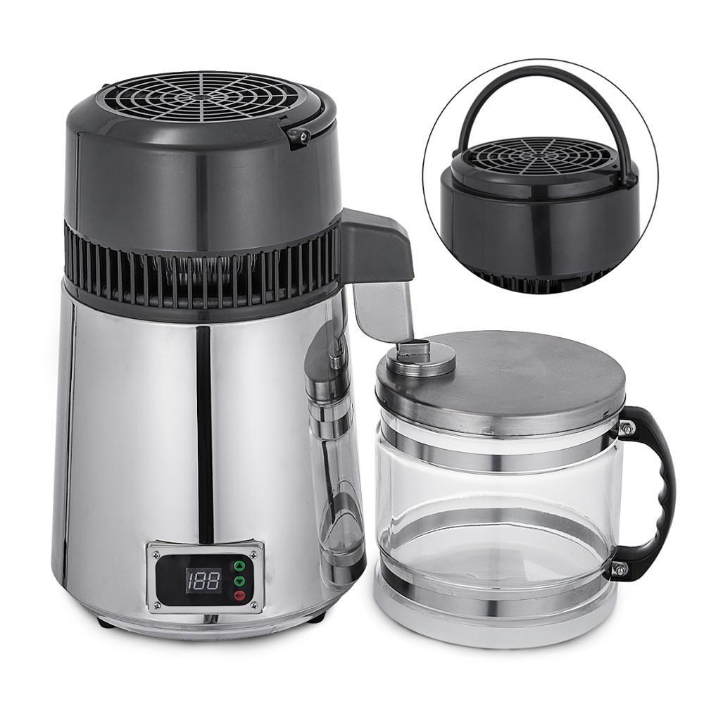 新品4L不锈钢外壳蒸馏水机实验室灭菌器蒸馏水机玻璃瓶蒸馏水器