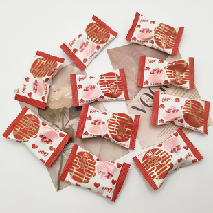 阿Q熊吾家有喜红豆奶妃脆高颜值喜糖婚庆糖果散装休闲零食伴手礼