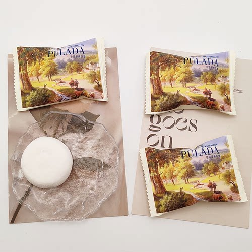 英国PULADA朴拉达圣塔菲夹心棉花糖油画风格喜糖结婚散装糖果零食