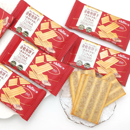 VIKOI唯口爱金枪鱼饼干黄油芥末味结婚喜饼喜糖办公室休闲零食