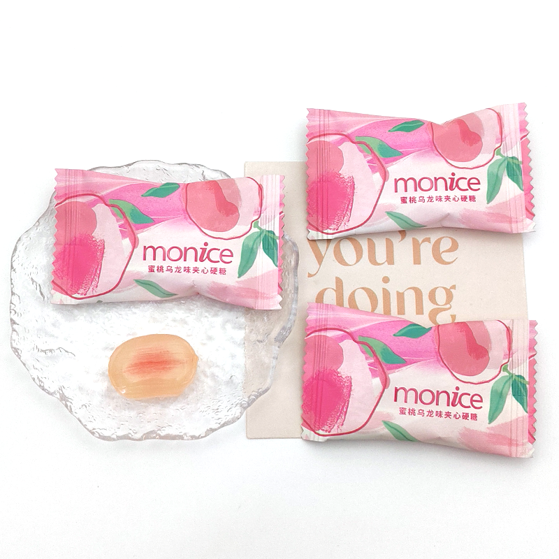 MONICE茉奈蜜桃乌龙味夹心硬糖结婚喜糖休闲零食办公室招待糖果