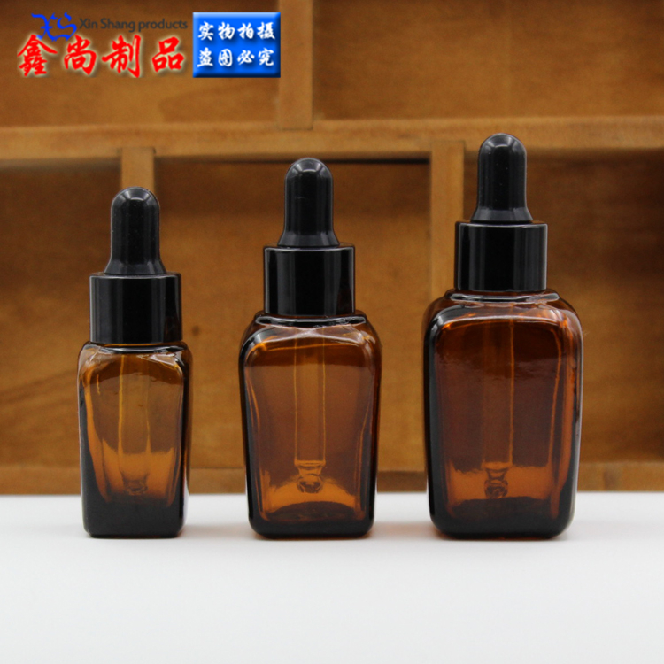 方形茶色精油瓶子现货棕色香水