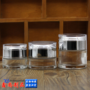 透明膏霜瓶玻璃面霜瓶化妆品分装 20g30g50g克 瓶眼霜银亚克力包装