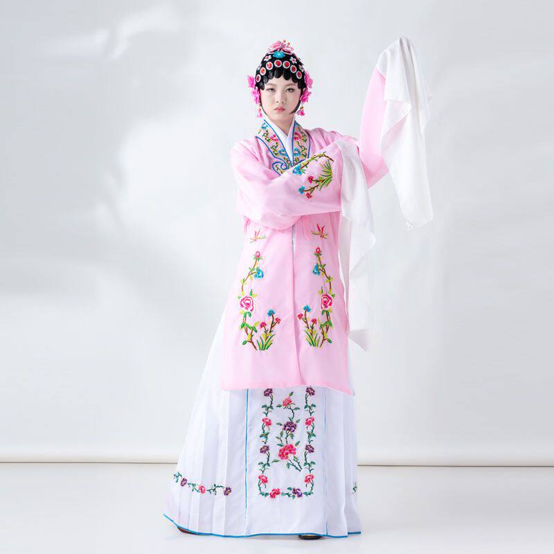 花旦戏服戏剧服装京剧戏曲练功服水袖越剧黄梅戏小姐戏服装女新款