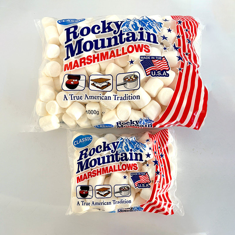 美国进口落基山棉花糖雪花酥烘焙原料充气糖果软糖1000g袋装零食