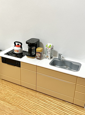 日本YAMADA微型模型厨房灶台洗手水池水槽家居生活场景搭配摆件