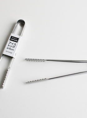 日本ECHO 烧烤烤肉迷你小号烧烤夹食品夹子不锈钢锯齿状料理夹子