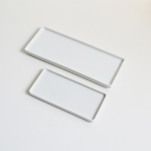 白灰色日式大小收纳长方形托盘