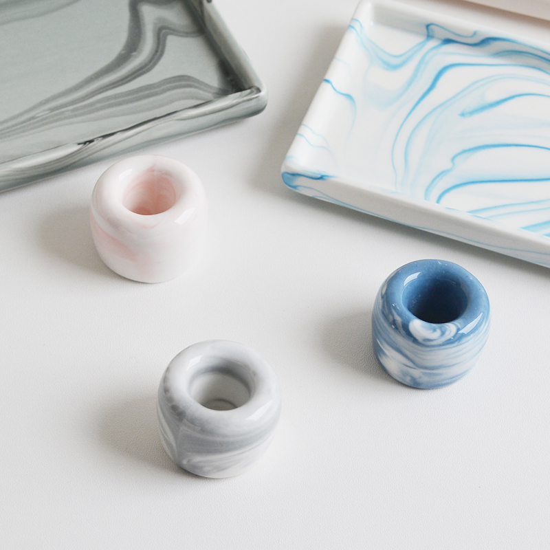 日式大理石纹洗漱台陶瓷牙具座