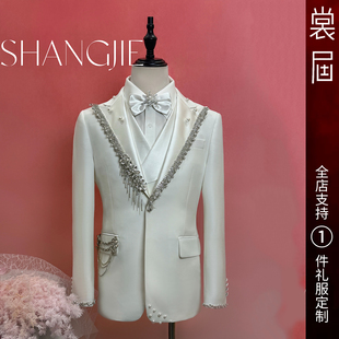 原创高级感外套主播新款 男团西服装 订定制 雪屿银辉 裳届Design